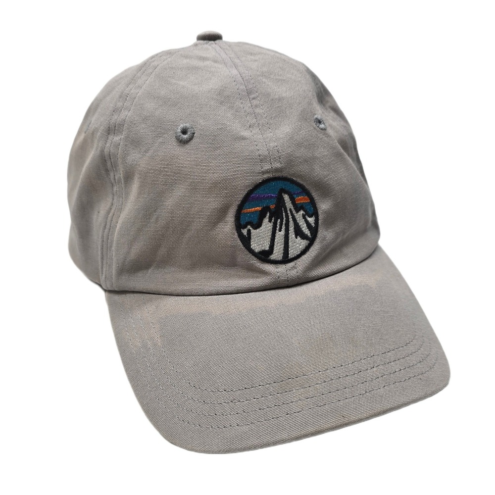 Patagonia Mountains Logo Baseball Cap Mens One Size Gray Sunset Patch Outdoor